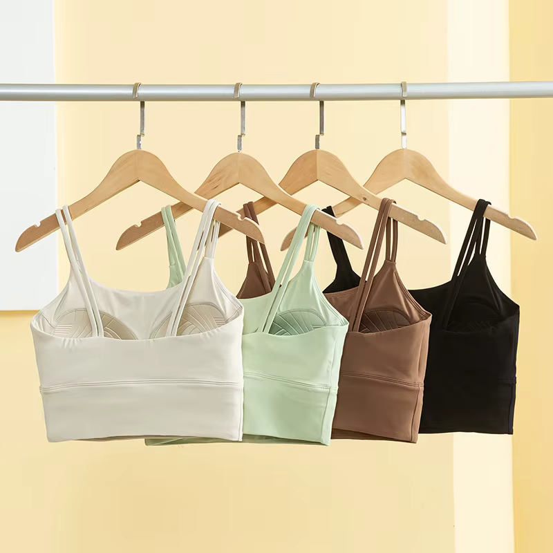 Soutien-gorge de sport sans couture pour femme, respirant, crop top de fitness, dos élégant, push-up