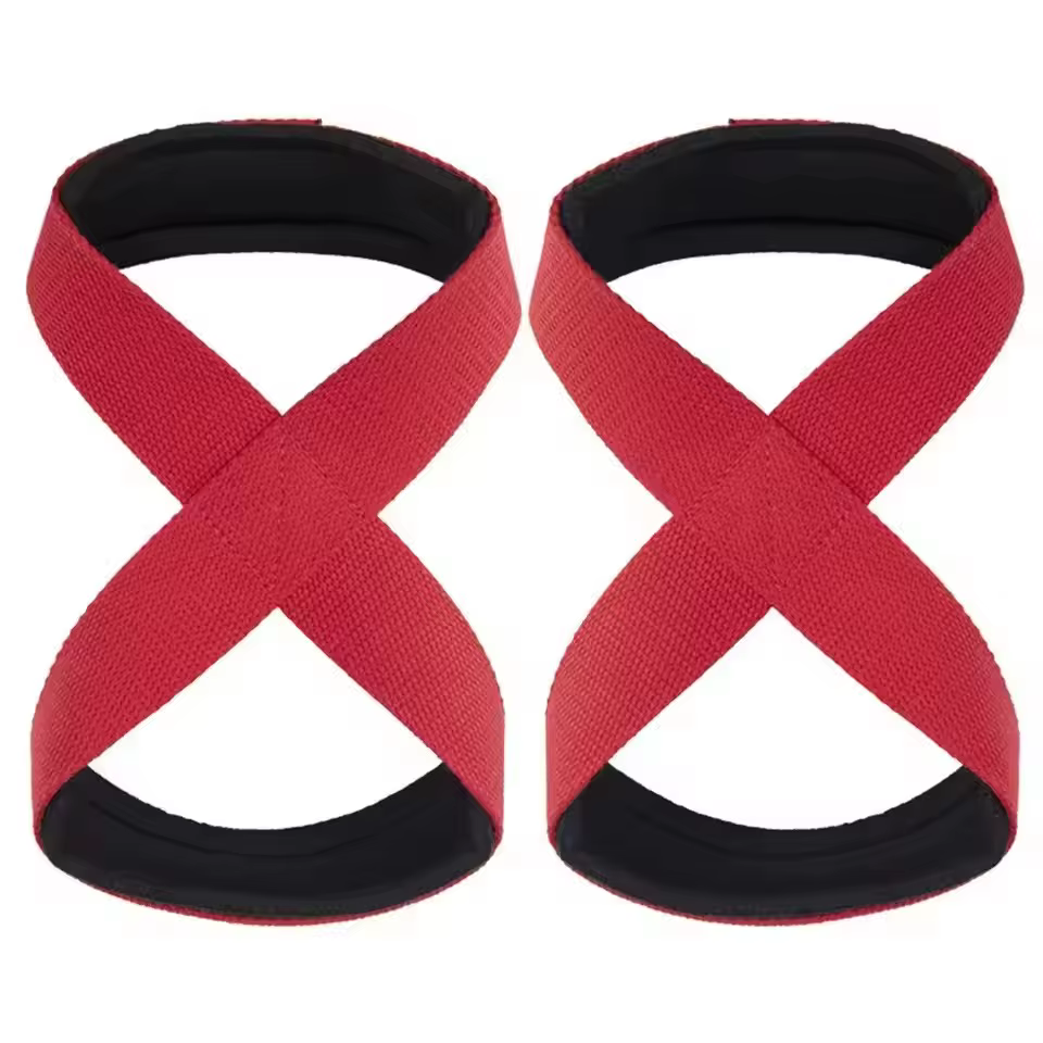 2 sangles de poignet rembourrées en forme de 8 pour soulevé de terre, musculation, entraînement, tra