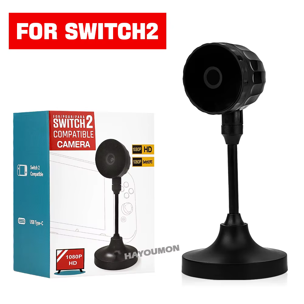Caméra de jeu 1080P pour console Switch 2 2025, caméra vidéo HD avec câble USB-C et cache-objectif c