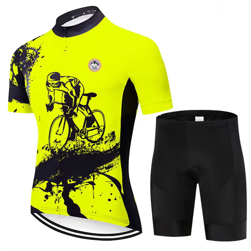Maillot de cyclisme à manches courtes pour homme, ensemble de sport de course respirant, vêtements d