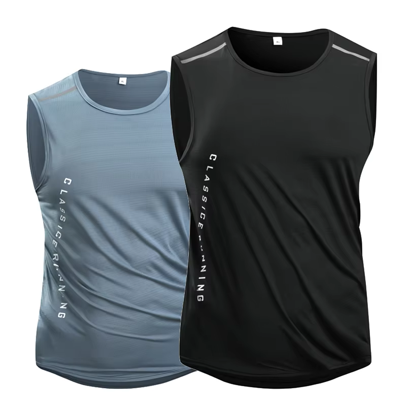 CHRLCK gilet de course pour hommes séchage rapide débardeur de gymnastique hommes Fitness chemise sa