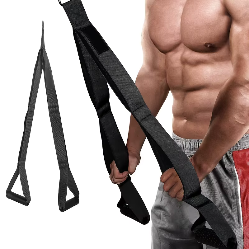 Poignées d'exercice de fixation de câble de corde de triceps 3 en 1, corde multi-entraînement de gym