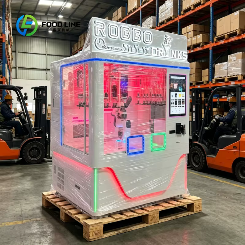 Machine à cocktails automatique personnalisée, unité de mélange robotisée avec éclairage ambiant et 
