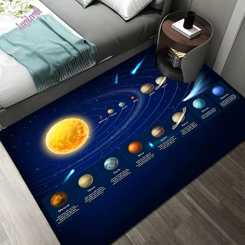 Tapis Antidérapant Système Solaire pour Chambre d'Enfant, Antivirus, Décoration de Sol de la Maison
