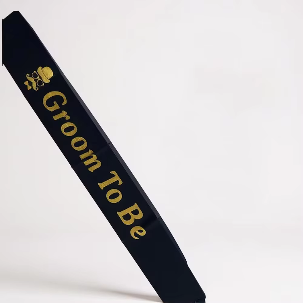 Ceinture noire pour marié, accessoires de décoration pour enterrement de vie de jeune fille, cadeau 