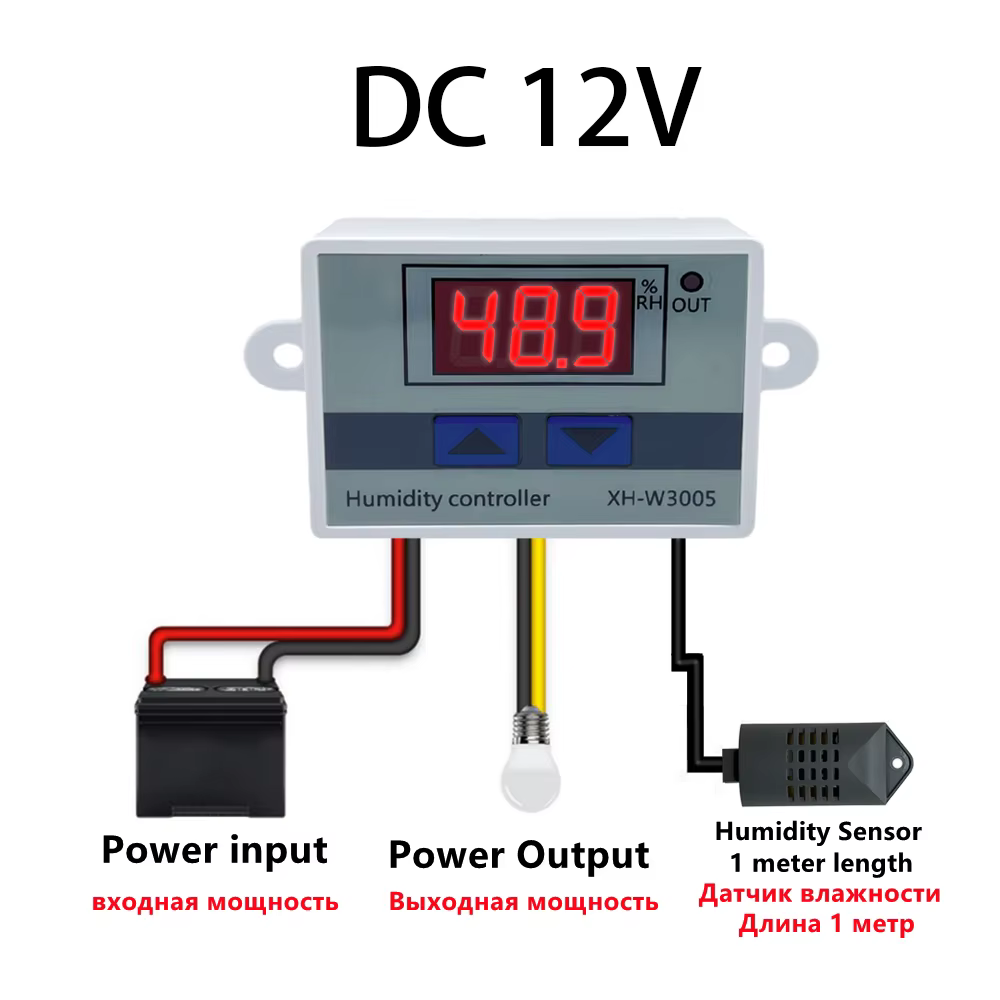 Contrôleur d'humidité numérique XH-W3005 12V 24V 220V, hygromètre, régulateur de commutateur de cont
