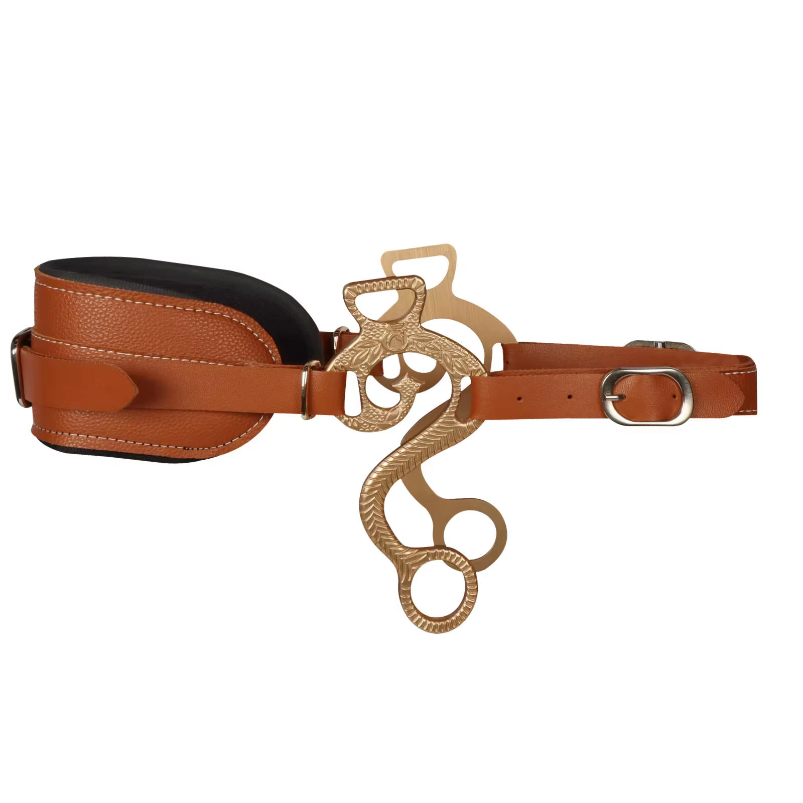 Bridon sans mors Hackamore mécanique en cuir avec nezelle rembourrée réglable pour l'équitation, l'e