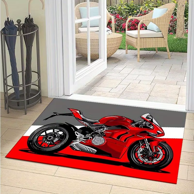 Tapis d'entrée de maison, tapis de couloir, tapis de salon pour moto, tapis de sol D-Ducati, tapis d