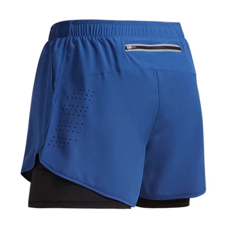 Short de course pour hommes séchage rapide Fitness ventiler Double couche Shorts hommes nouveau Spor