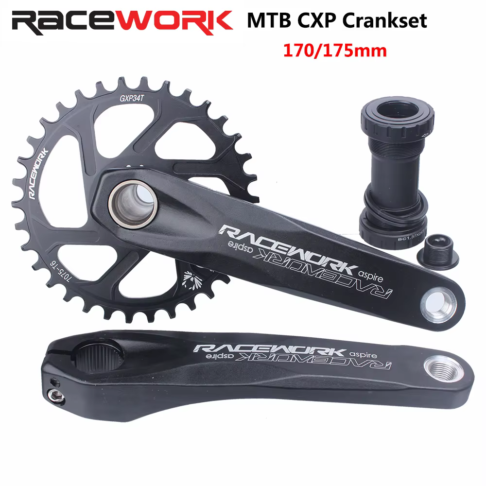 RACEWORK vtt pédalier 170/175mm VTT manivelle étroite large plateau 32/34/36/38T 11/12S vélo pédalie