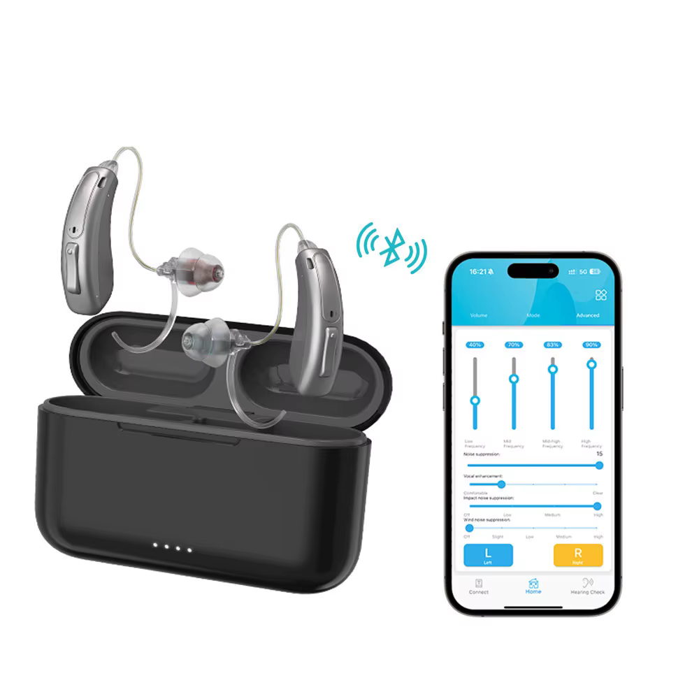 Aide auditive avec Bluetooth, aides auditives rechargeables 16 canaux pour la surdité, haute qualité