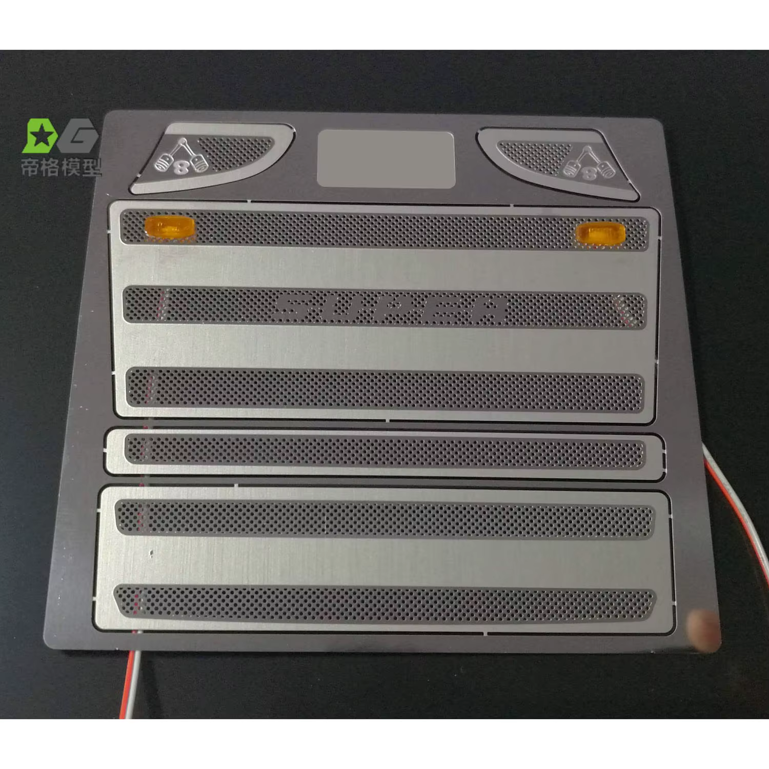 Grille d'air en métal, pièce de cabine, modèle décoratif pour camion tracteur 1/14 RC R470 R620, voi