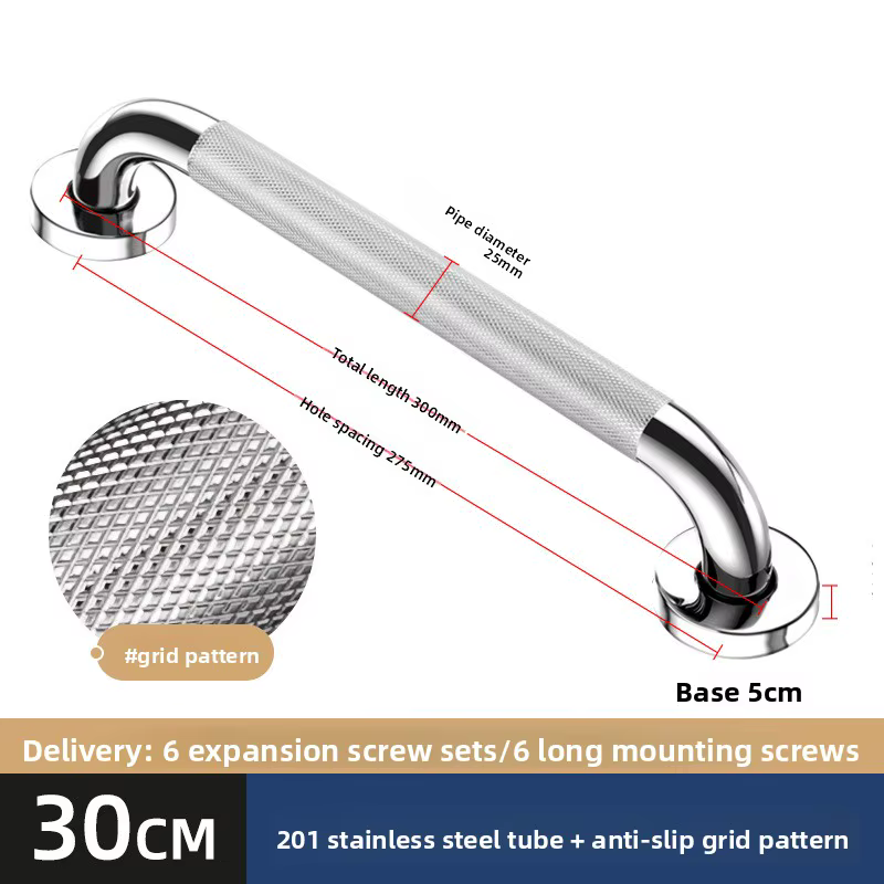 Barre d'appui antidérapante en acier inoxydable 300/400/500 mm pour douche, support de sécurité, por