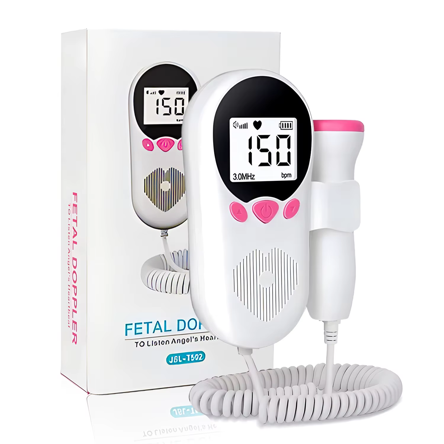 Moniteur Doppler fœtal 3,0 MHz sans rayonnement, détecteur de rythme cardiaque du bébé à ultrasons s