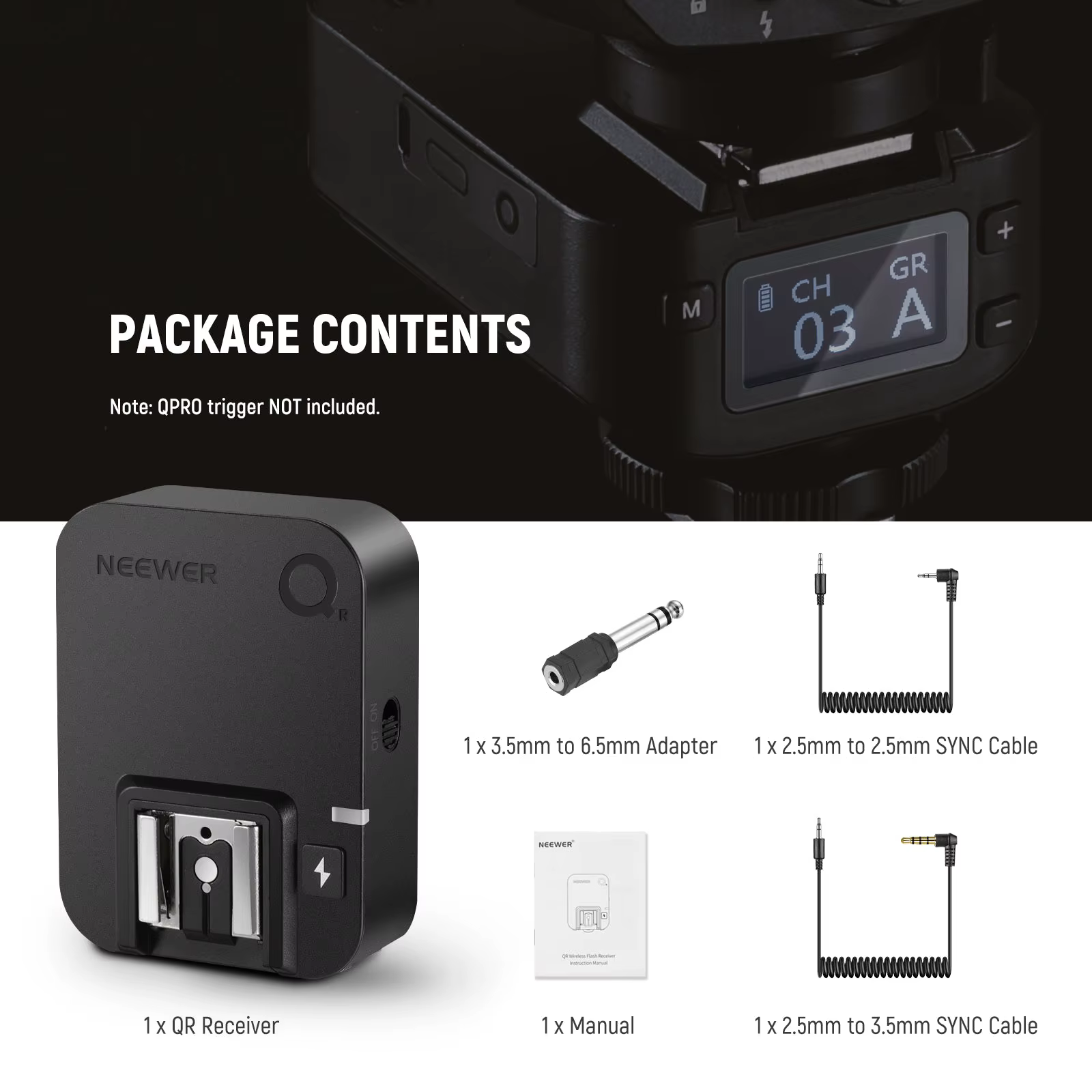 NEEpacks QPRO TTL HSS Déclencheur Flash Sans Fil 1/8000s avec Écran LCD pour IL Nikon Sony Appareil 