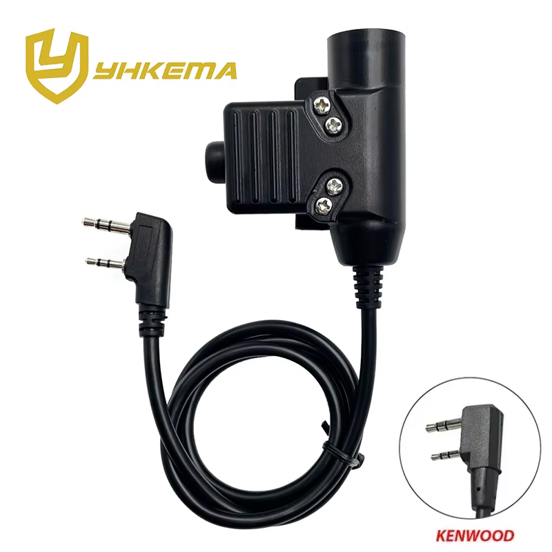 Adaptateur PTT d'origine YHKEMA U94 casque tactique Airsoft Kenwood (pour baofeng) accessoire de cas
