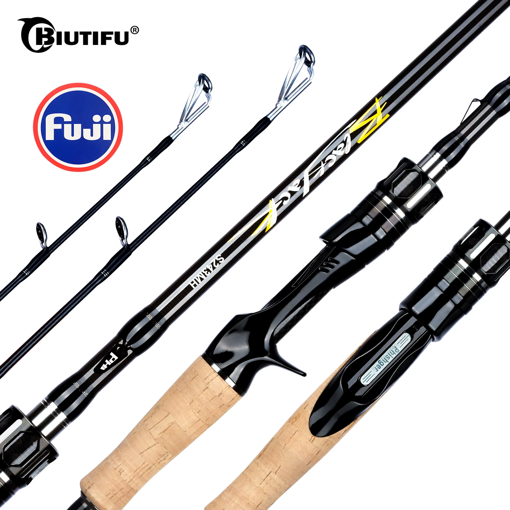 BIUTIFU filature coulée Fuji canne à pêche 1.8/2.1/2.4/2.7/3.0/3.3m T800 carbone 2 pointe ML/M/MH/H 