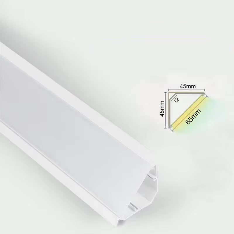 Profilé LED en aluminium à montage en surface, barre lumineuse rigide pour plafond et coin supérieur