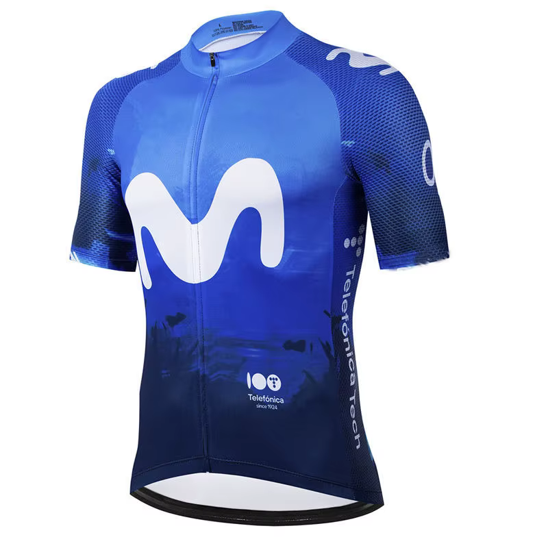 Short de cyclisme VTT 2026 Movistar Pro Team pour homme avec bretelles et gel antidérapant – Maillot