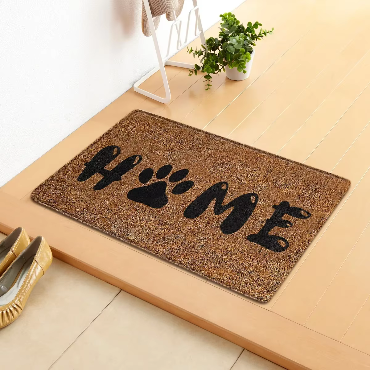 Tapis de porte antidérapant avec Silhouette de chat, pour salon, chambre à coucher, canapé, entrée, 