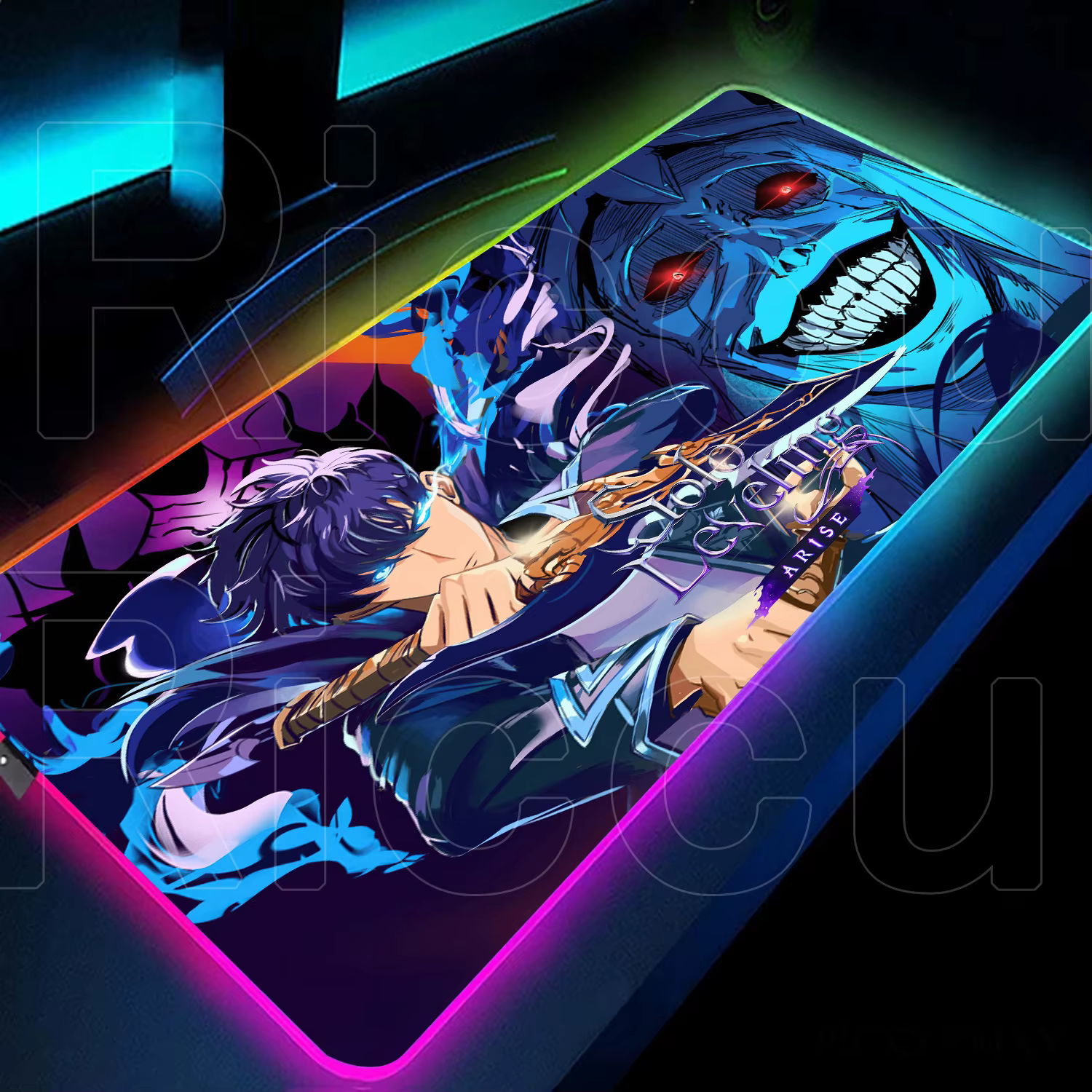 Tapis de souris de jeu RGB HD, clavier de nivellement Solo, avec rétro-éclairage LED, Lumines XXL, t