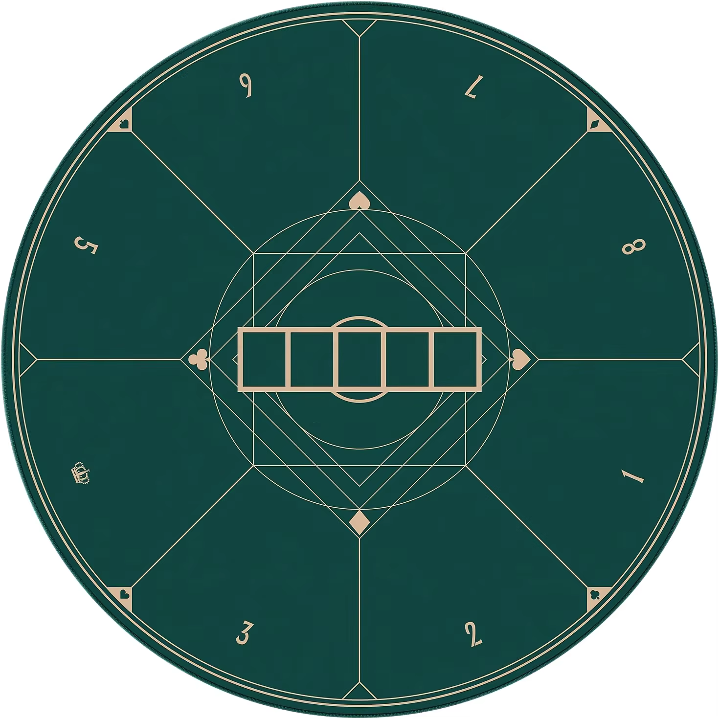 Tapis de jeu de poker portable rond, tapis de sol pour jeux de cartes de voyage, décoration unique s