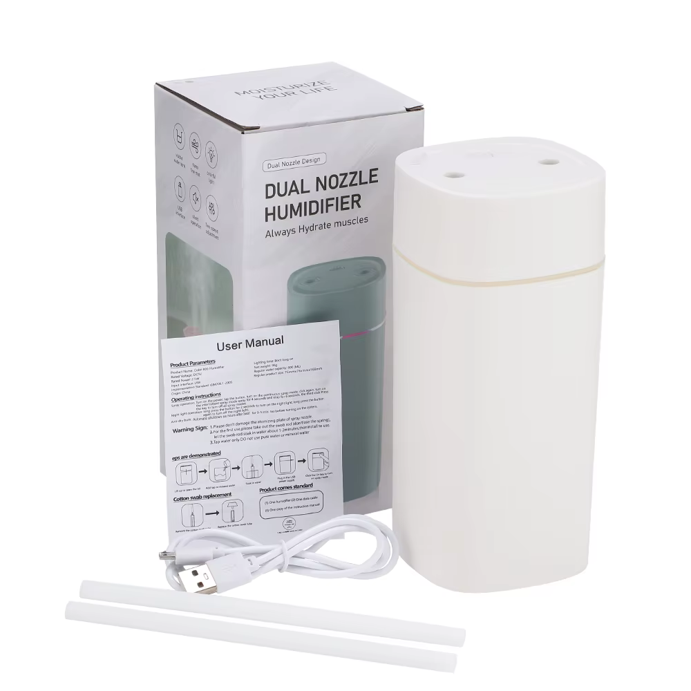 Humidificateur d'air à double port de pulvérisation, diffuseur d'huiles essentielles, aromathérapie,