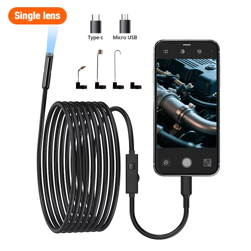 KERUI caméra endoscopique à objectif simple/double pour iPhone iPad IOS et Android type-c lumière LE