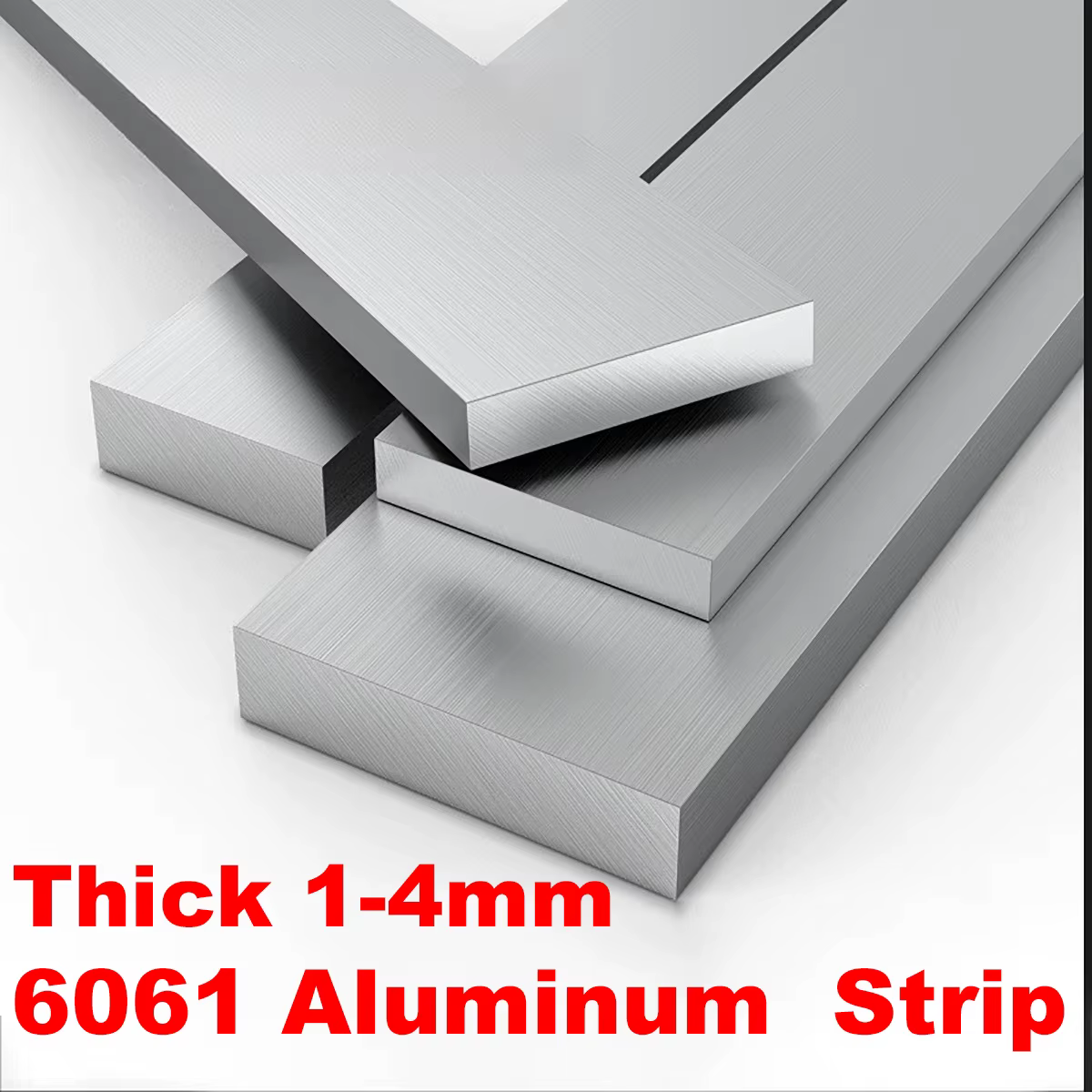 Barre plate en alliage d'aluminium épais 1/1, 5/2/2, 5/3/4mm, largeur 10-100mm, longueur 500mm, tôle