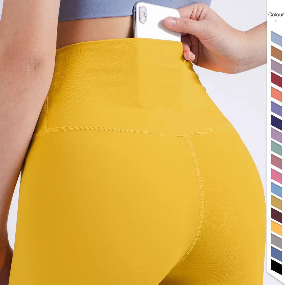 Sensation nue Yoga Leggings fesse levage sport serré poches cachées à la taille gymnastique Fitness 