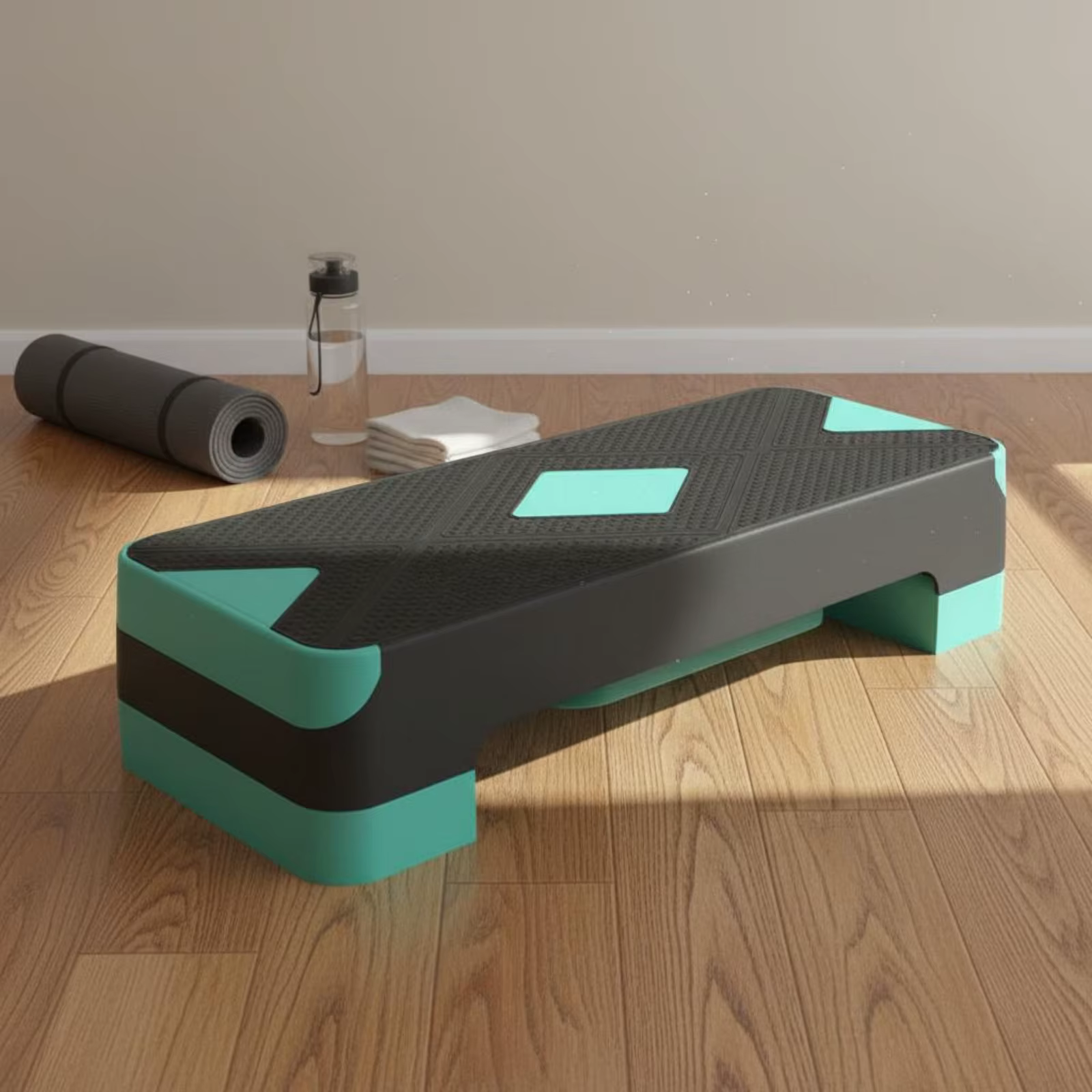 Steppeur réglable en hauteur, gain de place, antidérapant, pour exercices cardio, haute capacité de 