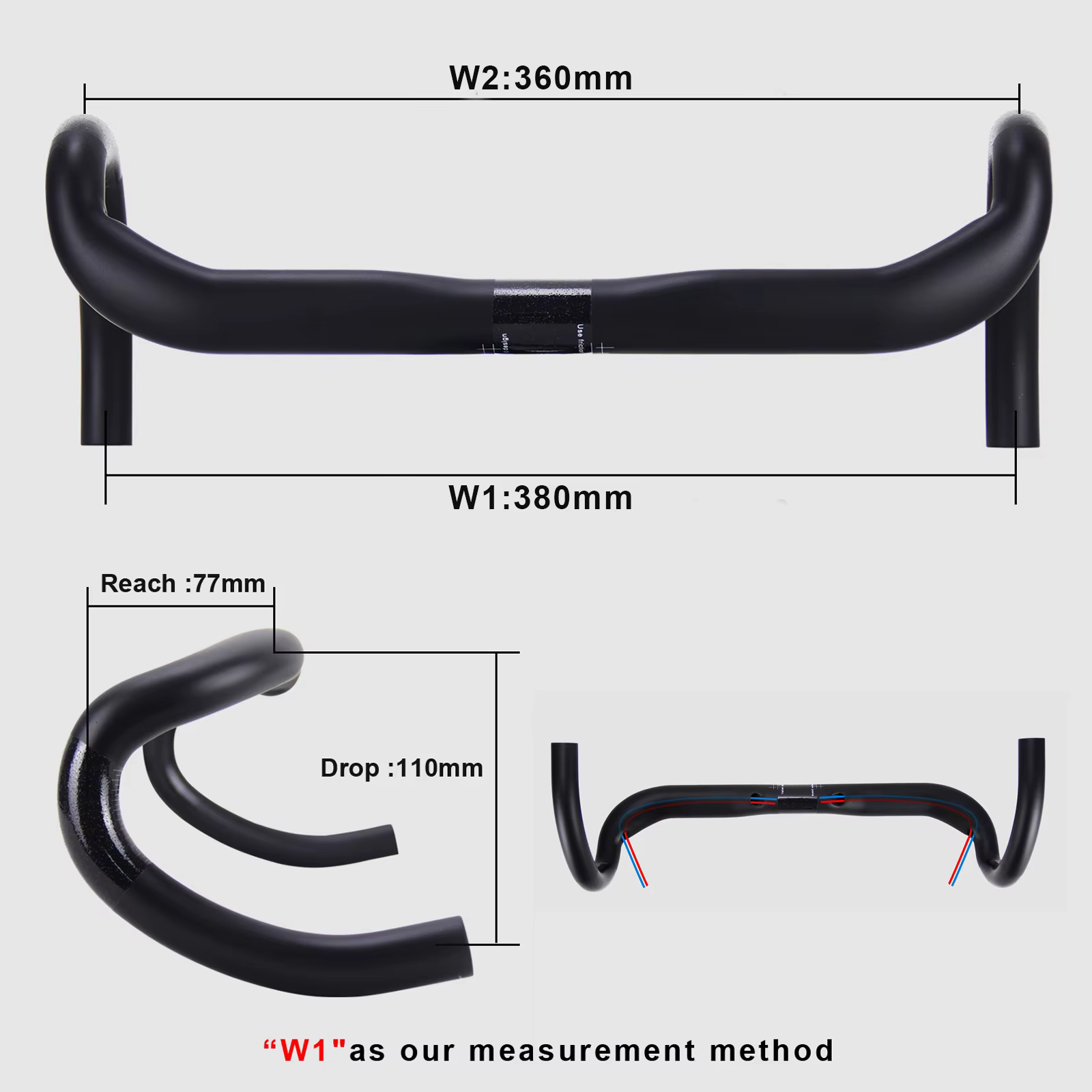 cintre vélo carbone,cintre gravel guidon route carbone guidon vélo course 31.8*380/400/420/440mm cin