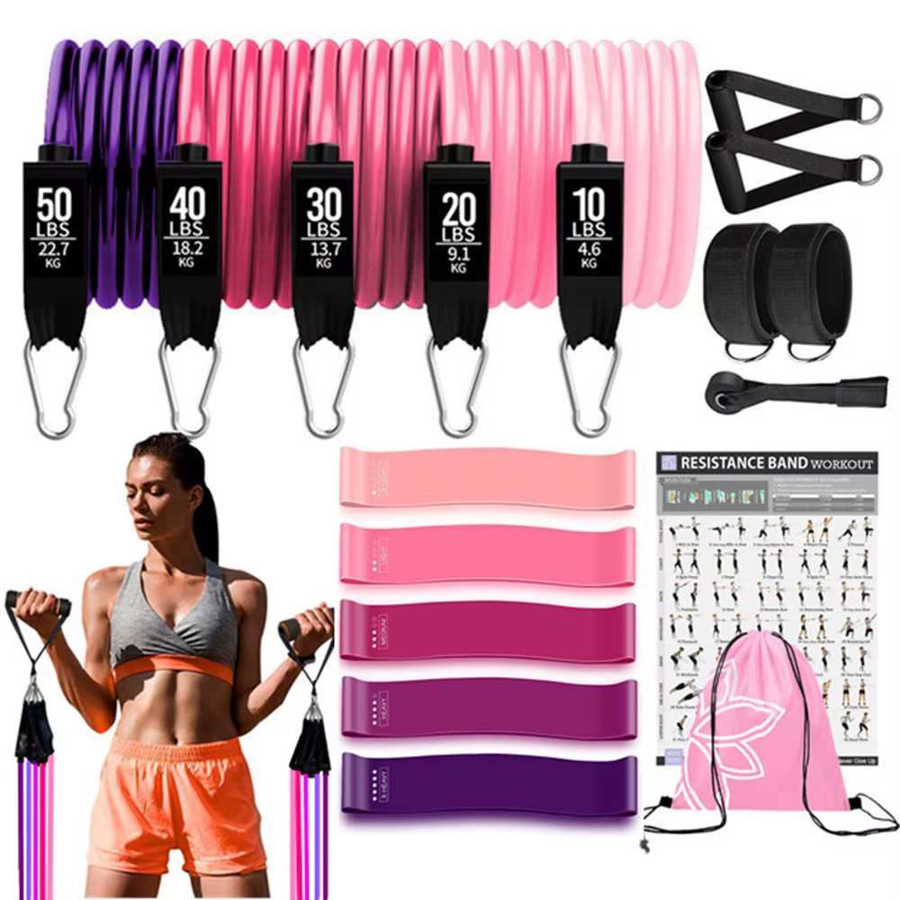 Barre d'entraînement, ensemble de bandes de résistance, Pilates, Yoga, corde de traction, extenseur 