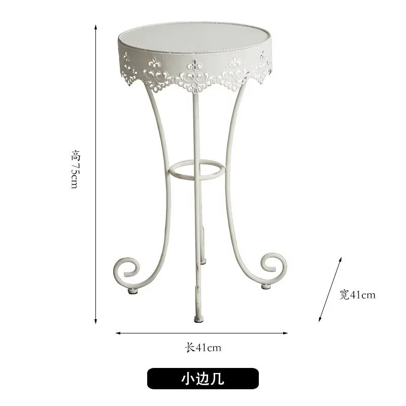 Tables d'appoint de Style français, Tables d'appoint de canapé en dentelle blanche pour salon, cheve