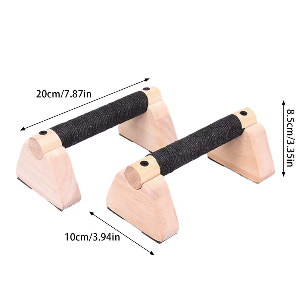 Barre de calistenie en bois, parallèles en bois massif, barre de poussée pour les entraînements au s