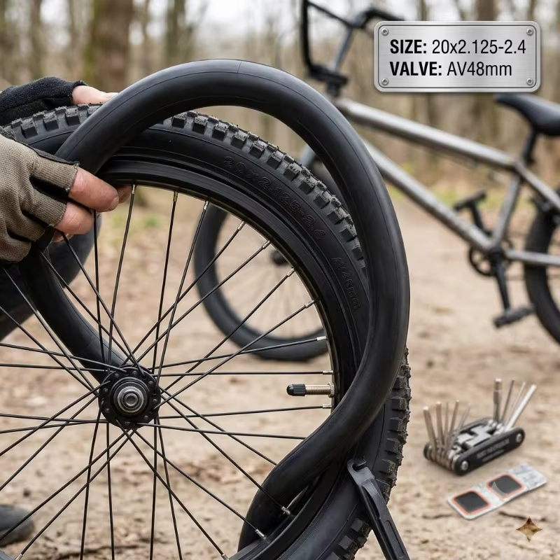 Chambre à air de vélo 20 26 29 pouces, 26x1.75 20x2.125 29x2.25 26x2.5, valve Schrader AV48mm, en ca