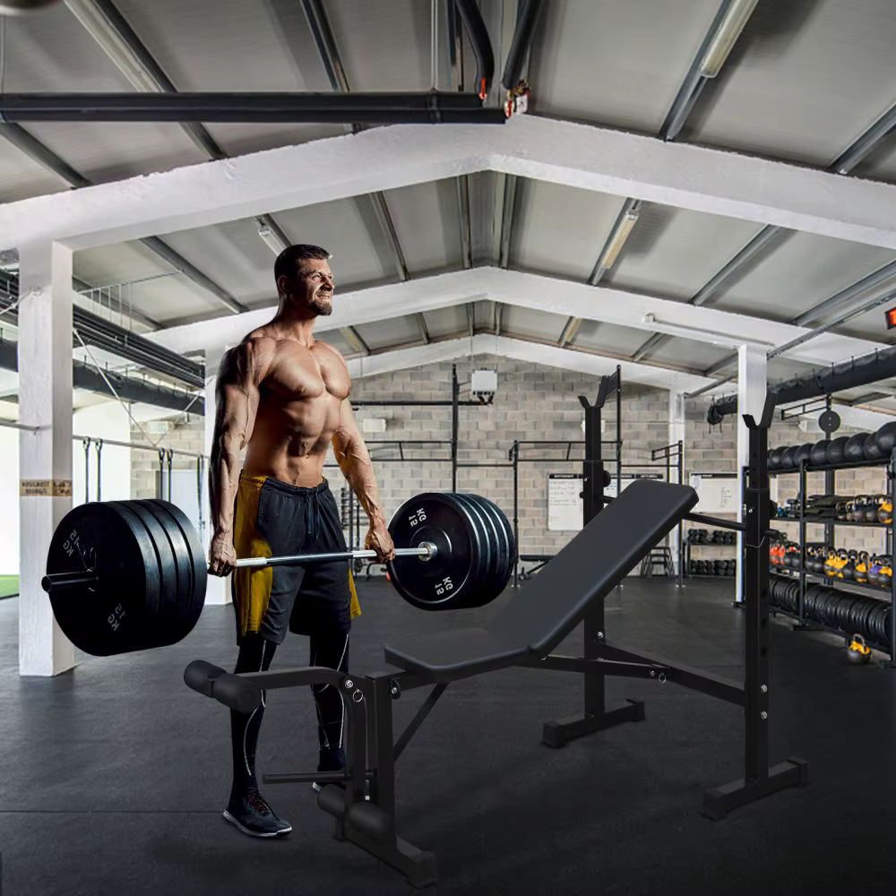 Dreamzon-Banc de musculation, ensemble de presse à banc avec squat T1 et banc pour salle de sport à 