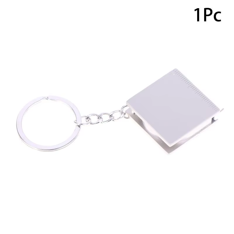 1/2 pièces porte-clés tirer règle bricolage outils de jaugeage à la main ruban à mesurer porte-clés 