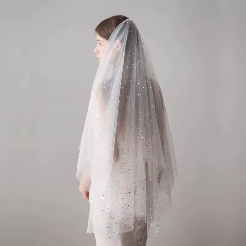 SLBRIDAL-Voile de Mariage à Deux Couches avec Peigne pour Femme, Accessoire en Ivoire pour Patients