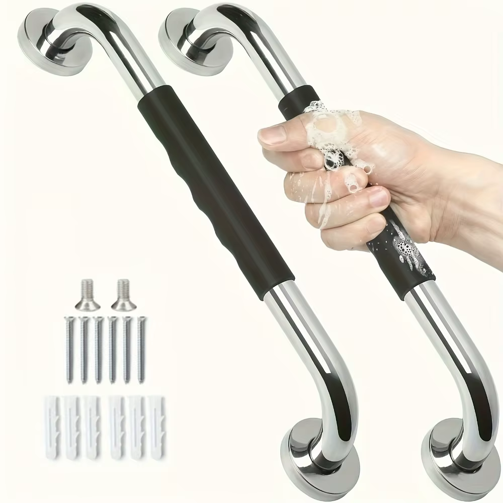 Ensemble de barres d'appui de douche en acier inoxydable de qualité supérieure – Poignée de sécurité