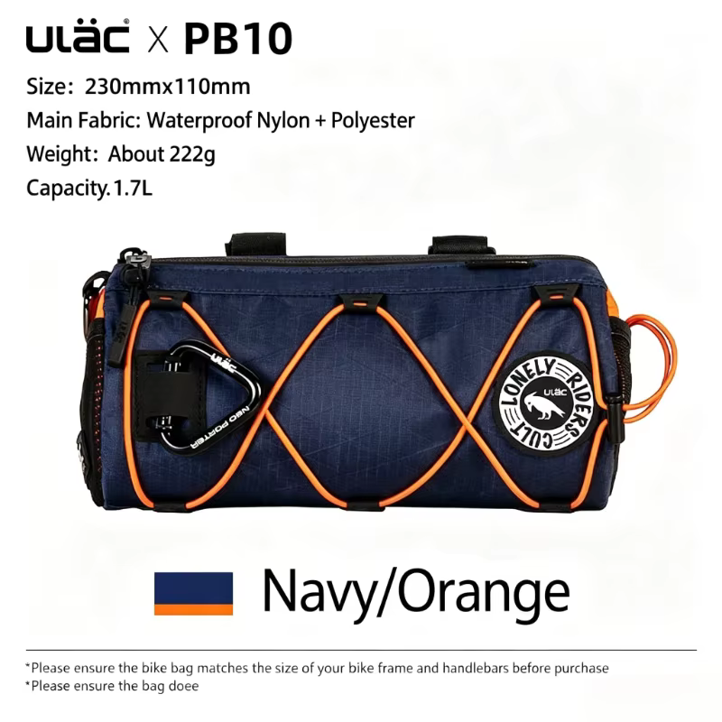 Sac de vélo cylindrique ULAC 1,7 L, sac de guidon, sacoche de vélo de route, pochette de vélo VTT, s