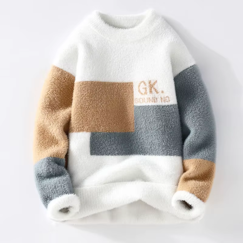 Chandails hommes 2025 hiver lettre motif épais pull hommes étudiant jeunes chandails automne hommes 
