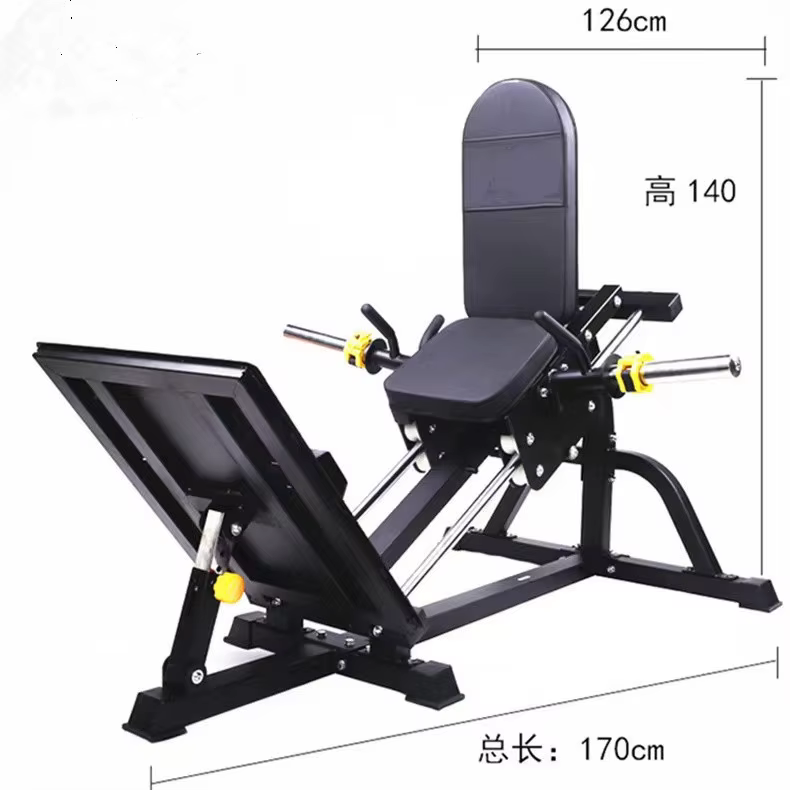 Presse à jambes à 45 degrés, Machine à hackers, équipement de gymnastique, plaque chargée, entraîneu
