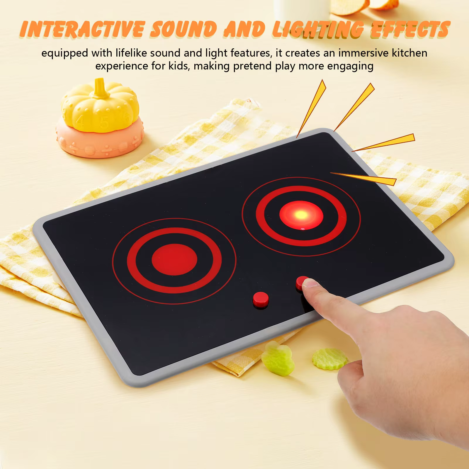 Cuisine Jouet pour Enfants à Domicile Appareil de Cuisine Réaliste Cuisinière à Induction avec Son e