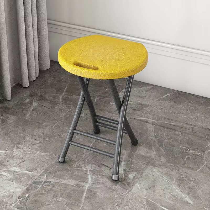 Tabouret rond portable en plastique, pliable, pour extérieur, banc simple, chaise pliante en plastiq