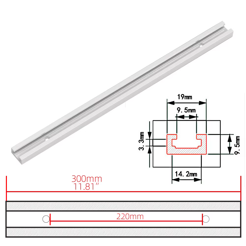 Rails en T en alliage d'aluminium, travail du bois, onglet en T, barre en T, fente en T, fixation su