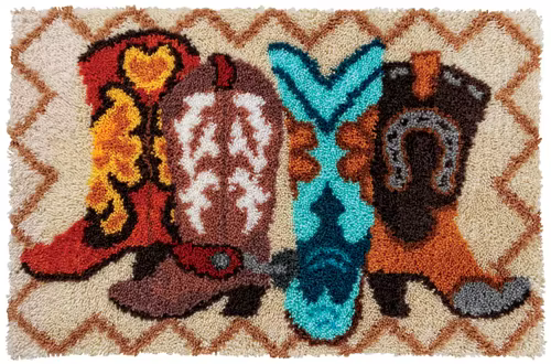 Kit de tapis fleuri à crocheter DIY, coussin, tapis au crochet, broderie, décoration, tapis Smyrna, 