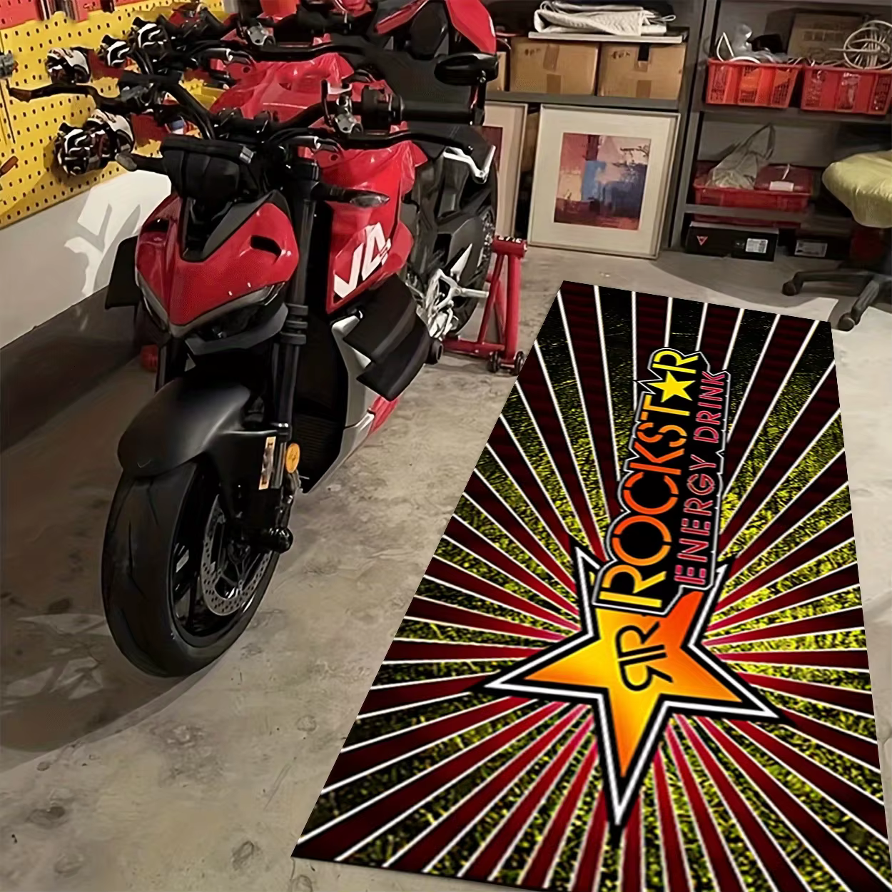 Tapis de moto sur le thème de la course, tapis de sol antidérapant pour garage, pour le stationnemen