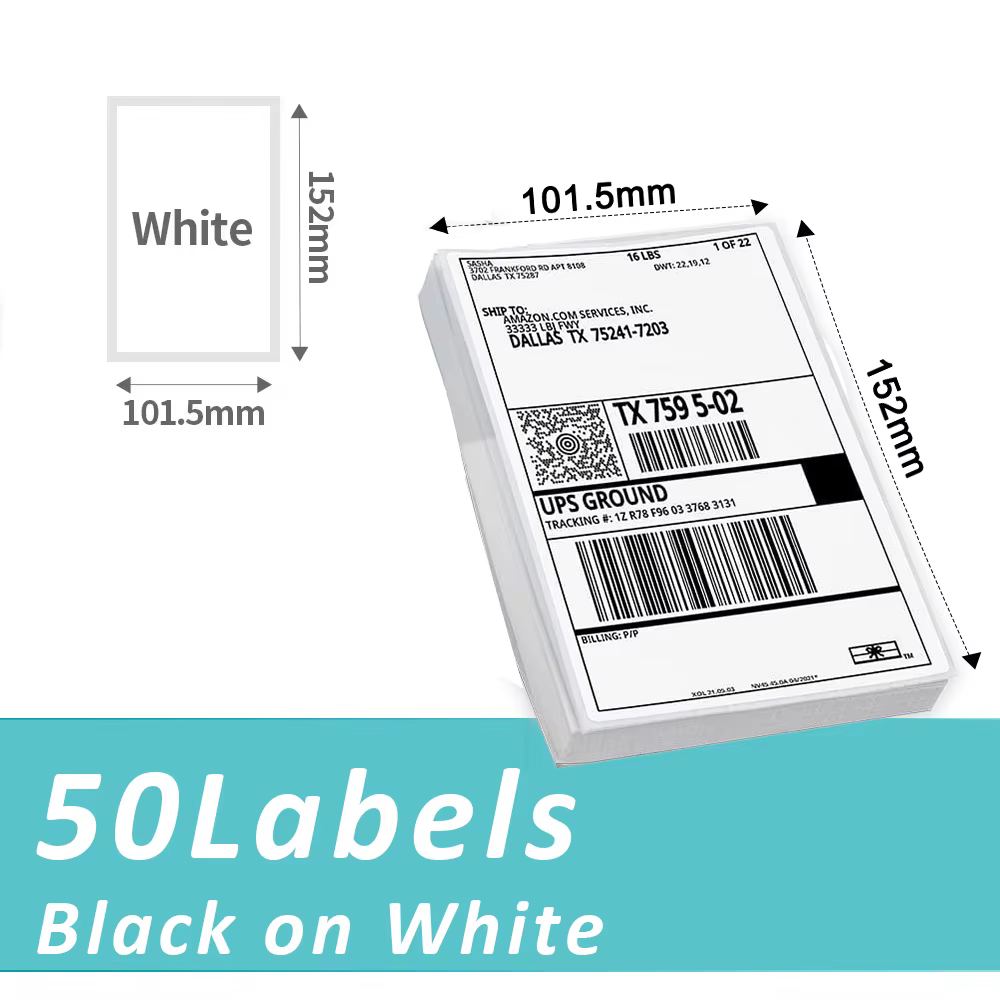 A6 taille 4x6 ''4x4'' étiquettes d'expédition papier pliable 241BT 246S D520 DYMO 4XL zèbre Munbyn N