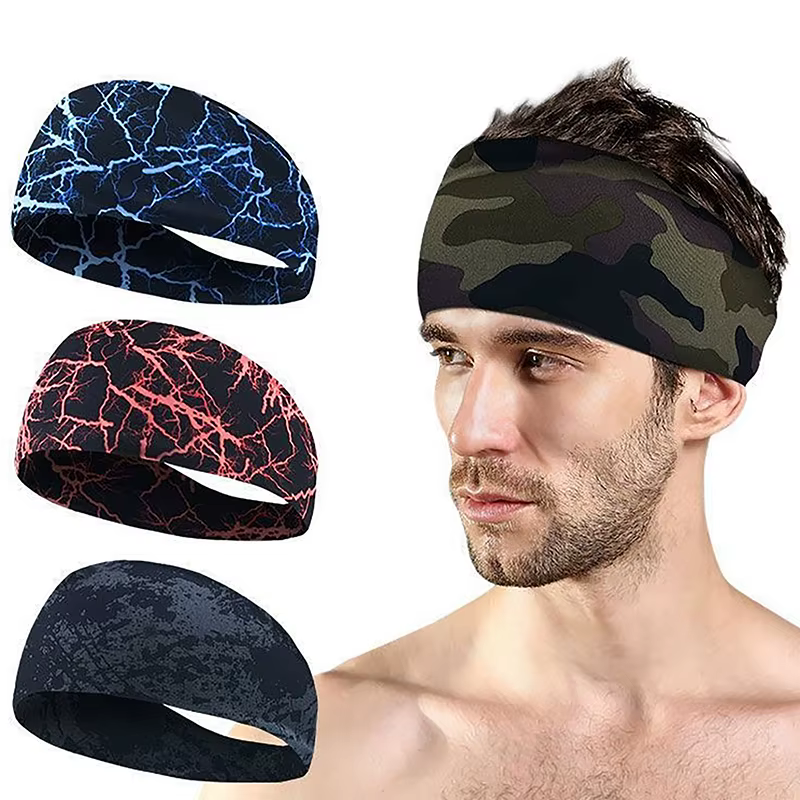 1PC unisexe Fitness Anti-transpiration bande course bandeau sport absorbant Yoga cheveux